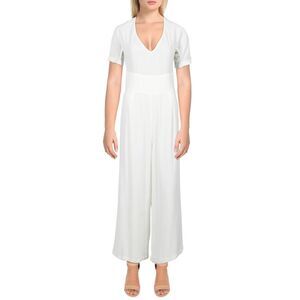 Sancia Womens Cala Ivory V-Neck Short Sleeves Wide Leg Jumpsuit NWT